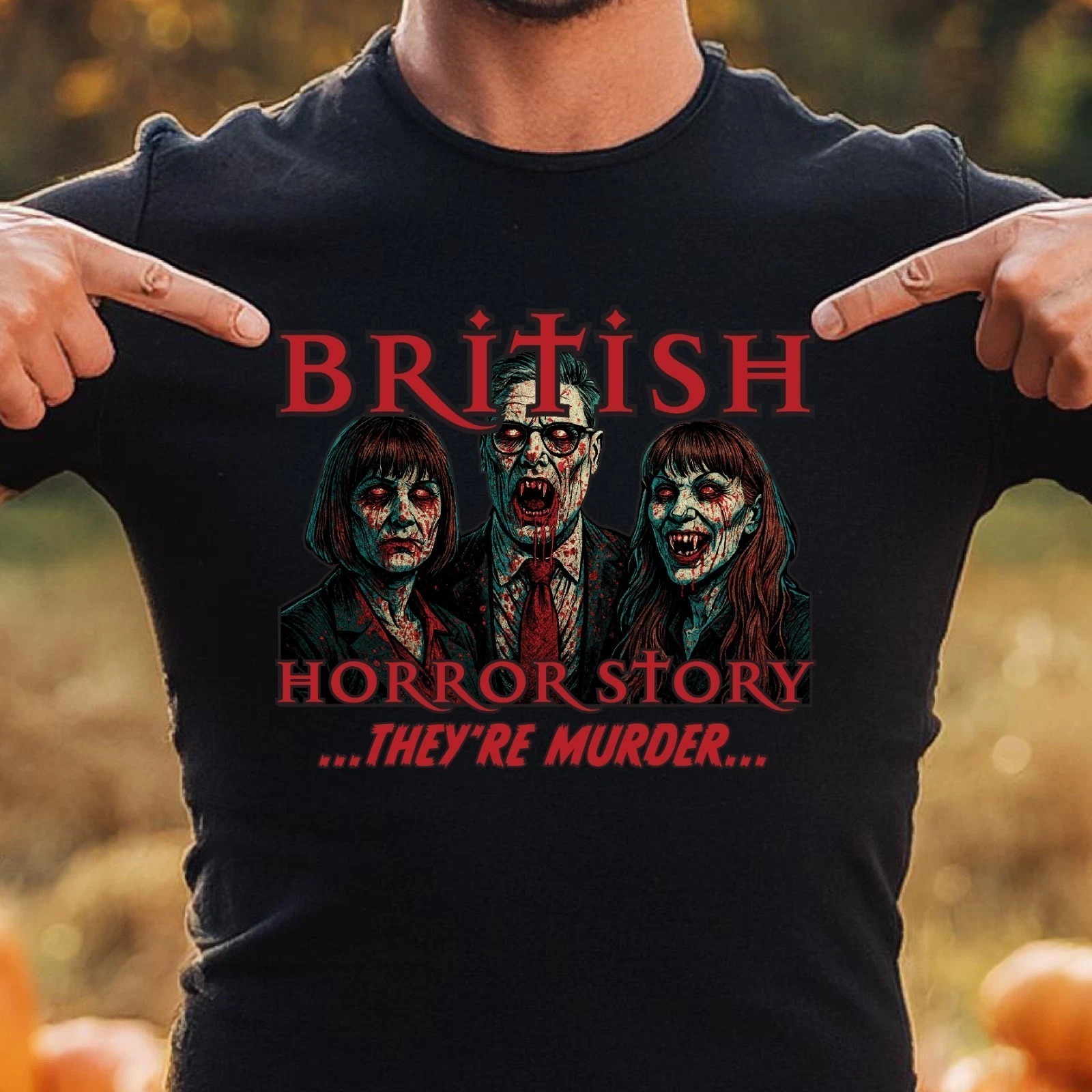 Labour British Horror Story Funny Halloween T-Shirt Anti Labour Starmer Tshirt